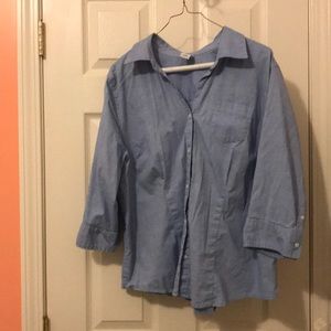Old Navy 3/4 sleeve button up light blue shirt